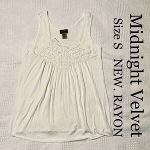 Blouse Top Rayon Beads Lace Midnight Velvet Spring Summer